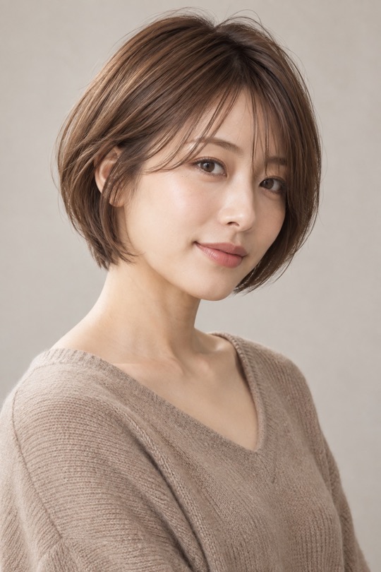 温かみのあるショートボブ